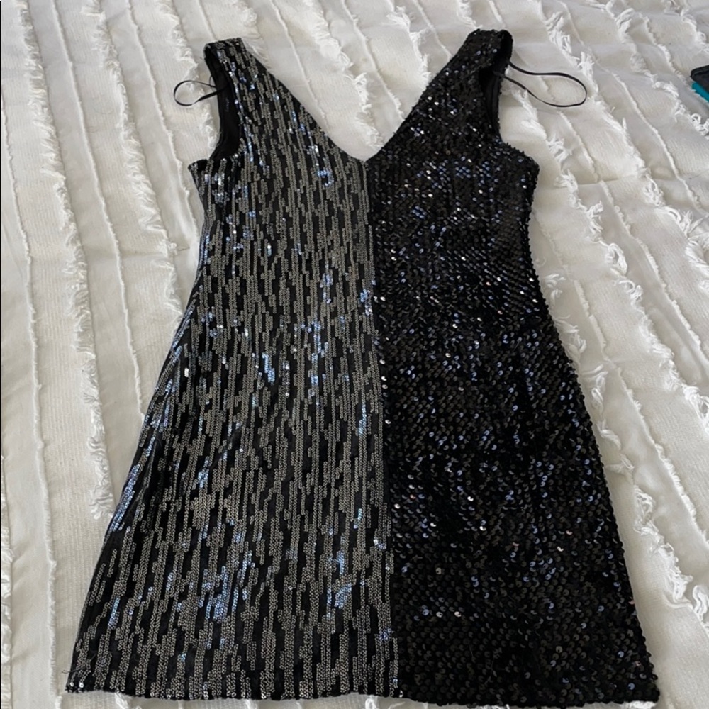 Zara Chic Black Sequin Dress with Tags